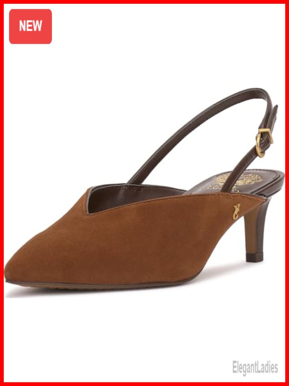 Slingback Kitten Heel Pumps Suede Pointed Toe Formal